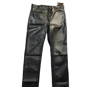 John Richmond Dual-Tone Coated Denim Front & Blue Denim Back Jeans Sz 28 NWT